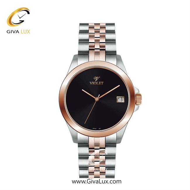 ساعت مچی اورجینال زنانه ویولت VIOLET نقره ای-رزگلد | رزگلد-نقره ای| مشکی| کد رفرنس 0589/2 سایز متوسط